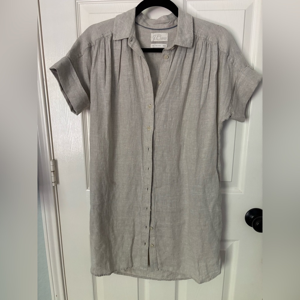 J.crew Jcrew relaxed beige shirt dress size XSP